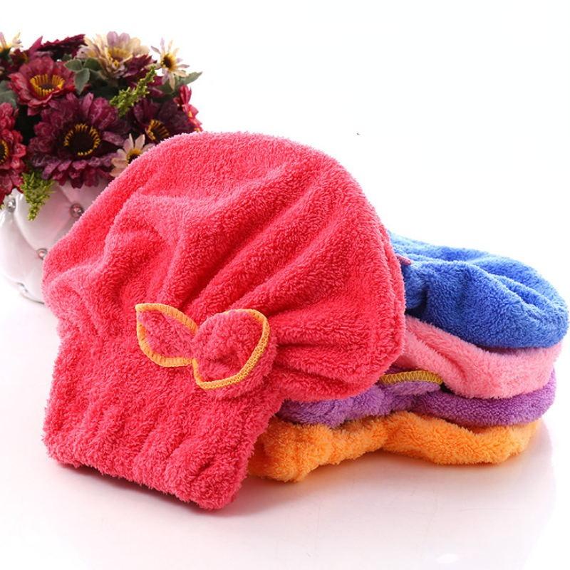 Product Introduction of Bowknot Microfiber Shower Caps Lovely Absorbent Bathing Textile Bath Quickly Dry Hair Towel Bath Shower Hats 20