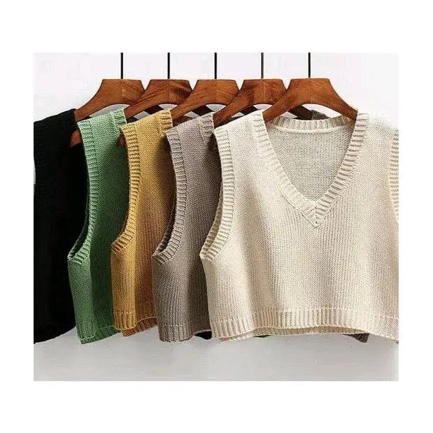 Natha Vest Knit Rajut Rib Tebal