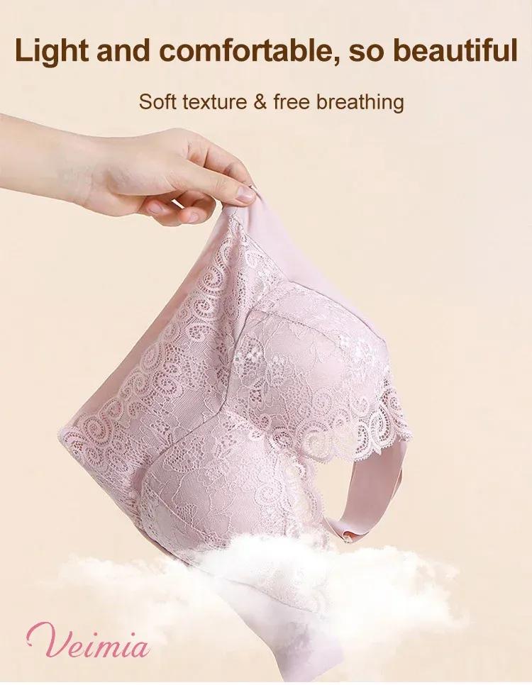 Women's thin vest style no wire lace bra