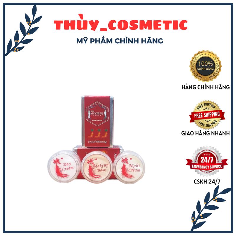Bộ dùng thử  Red Ginseng  trong có 3 hũ nhỏ kem ngày kem đêm và kem chống nắng 0