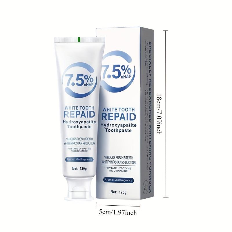 Hydroxyapatite Toothpaste, 7.5% Nano White Teeth, Containing Mint Deep Cleaning Cream, Fresh Breath, Basic Clean, Ideal Female Gift 5