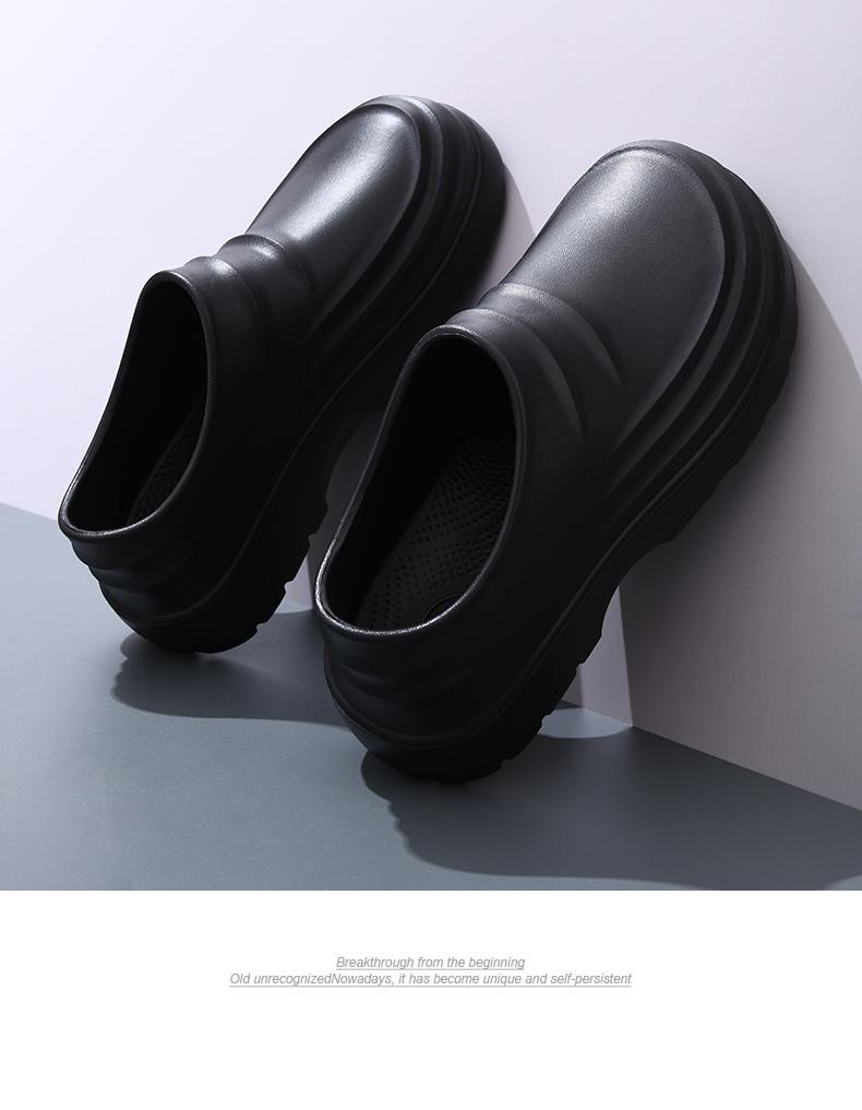 Product Introduction of New Styles Wholesale Nude Black Working Shoes for Men Chef Waterproof Clogs Factory in China Low Price Eva Lightweight 15