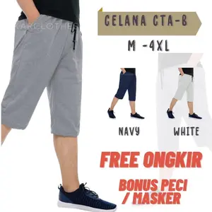 Celana Jogger Pendek 3/4 Pria Polos Training Olahraga Selutut (Uniseks) Cocok Buat GYM SIZE M L XL XXL