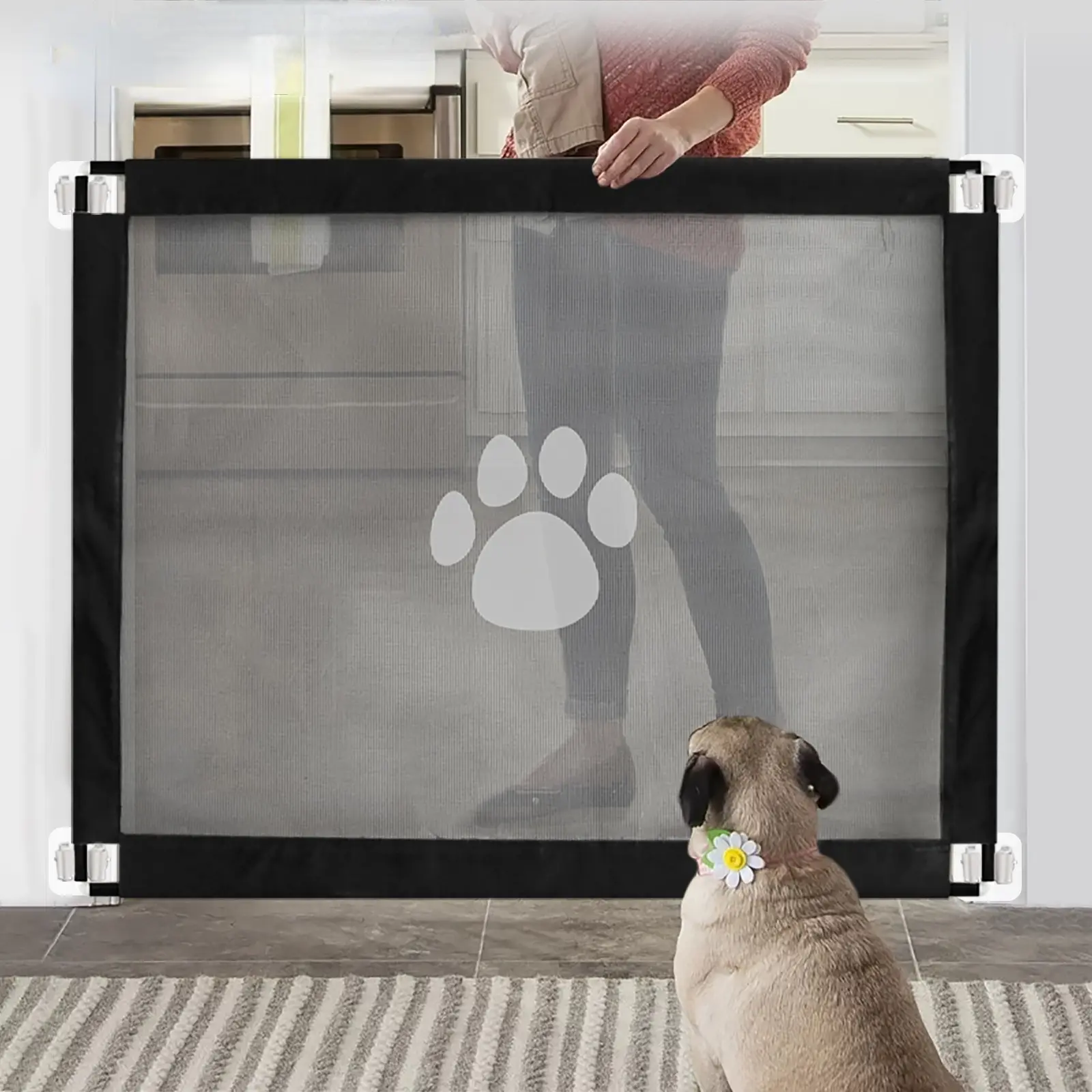 Pet Screen Door large size  Inches Sliding Doggy Door for Screen Door Lockable Cat Door Screen Door, Automatic Closing