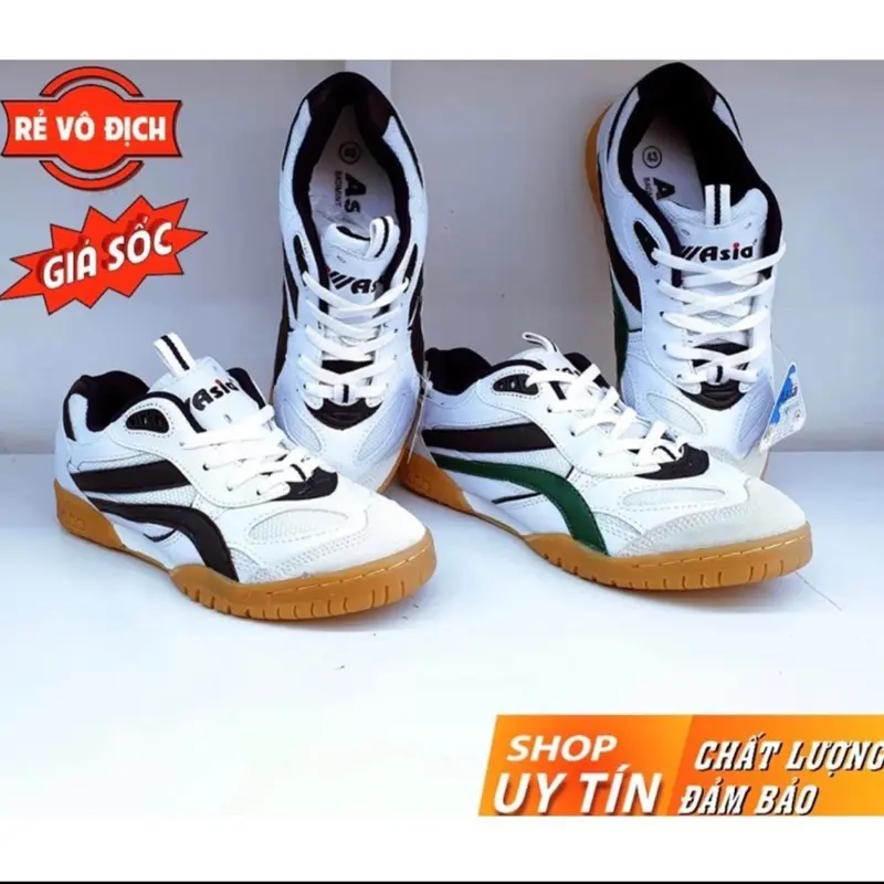 Giày Asia nam nữ đá bóng cầu lông chạy bộ thể thao đế kếp khâu full đế có cao su chống trượt. Sport 0