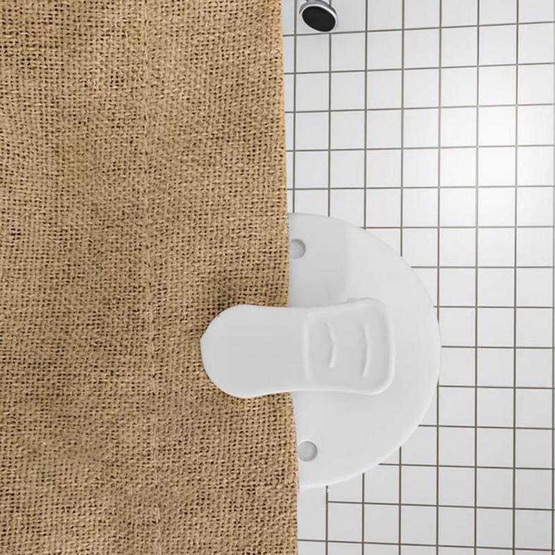 Product Introduction of Shower Curtain Clips Shower Windproof Splash Guard Self Adhesive Curtain Clips Home Decoration Accessories For Living Room 19