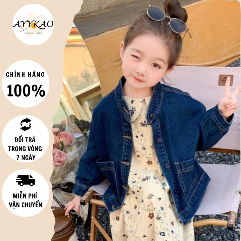 Áo khoác Jeans Dài Tay Cho Bé Trai và Bé Gái từ 10kg đến 30kg - Ayykao
