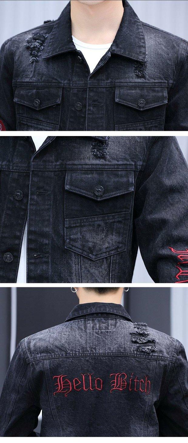 Product Introduction of Áo Khoác Denim, Trang Phục Bảo Hộ Lao Động Mùa Xuân, Dành Cho Nam Giới, Phong Cách Hàn Quốc, Hợp Xu hướng, Dáng Rộng Vừa Vặn, Thích Hợp Cho Mùa Xuân Và Mùa Thu, Ngoại Cỡ, Ins Hợp Xu hướng, Áo Mặc Trên 22
