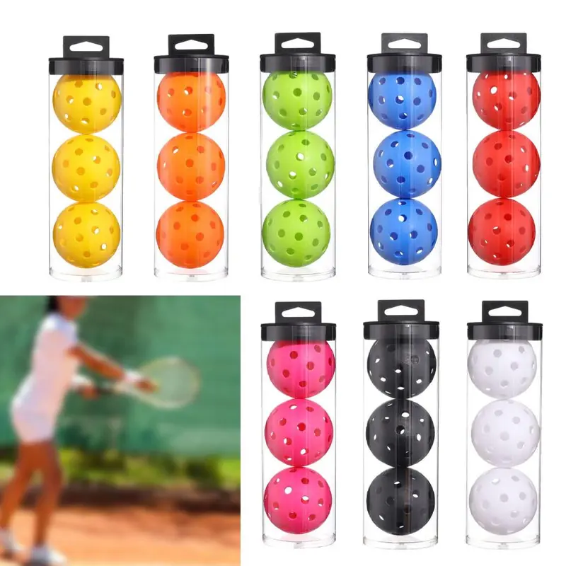 Bóng Pickleball, 3x, Linh hoạt, 74mm, Bóng Pickle chuyên nghiệp, Thích hợp cho sân ngoài trời, Dành cho người lớn, Được chấp thuận cho các giải đấu và đào tạo chơi 4