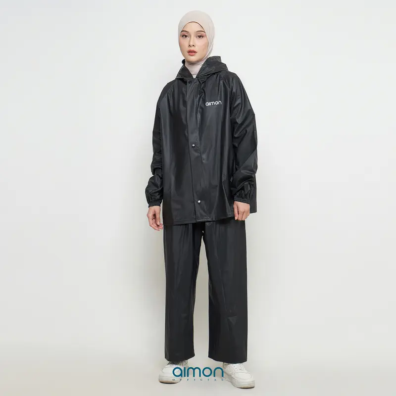 Aimon Jas Hujan Pria Wanita Setelan Dewasa PVC Tahan Air Sepeda Motor Raincoat 1