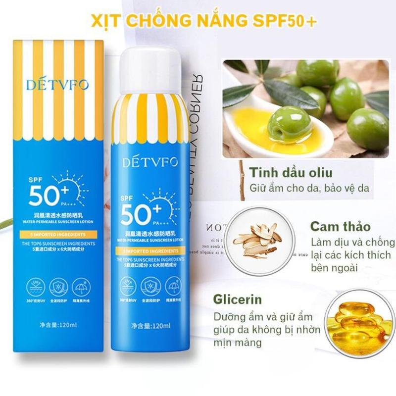 Kem chống nắng Xịt chống nắng Bảo vệ làn da dưỡng ẩm không nhờn không bết dính