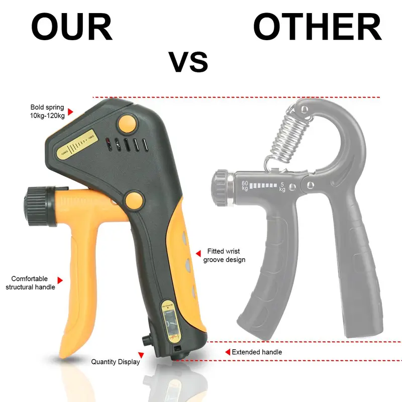 Hand Grip Strengthener, Adjustable Resistance 20-264 lbs Hand Grip Exerciser, Hand Grip Training Equipment For Athletes Muscle Training & Injury Recovery, Gymtok 6
