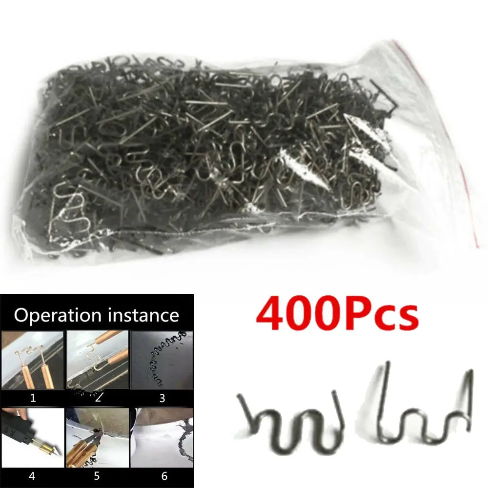 400pcs 0.8mm Hot Staples for Car Bumper Flat Stapler Repair Plastic Welding