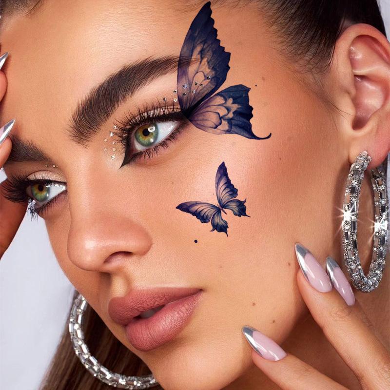 Product Introduction of Hình dán Góc mắt bướm, màu sắc mới, hình xăm vẽ mặt, hình dán Trang Điểm Cosmetic Nữ 2