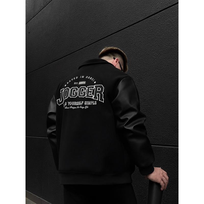 Áo khoác Varsity JOGGER Dạ Phối Tay Da Cao Cấp Chần Bông 3 Lớp ,Hàng cao cấp hot trend 2023 BB015 4