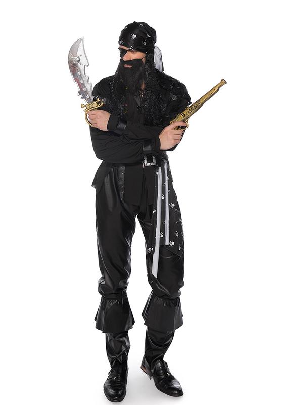 Product Introduction of 1 Zhu Mi Lian New Split Size Stage Costume Adult Men Role-Playing Outfit Wansheng Pirate One-Eyed Dragon Suit 8