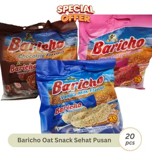 BARICHO OAT PUSAN SEREAL BAR ISI 20PCS/PACK 200GR STRAWBERRY VANILLA COKLAT COCONUT BARICHO OAT PUSAN SEREAL BAR ISI 20PCS/PACK 200GR STRAWBERRY VANILLA COKLAT COCONUT