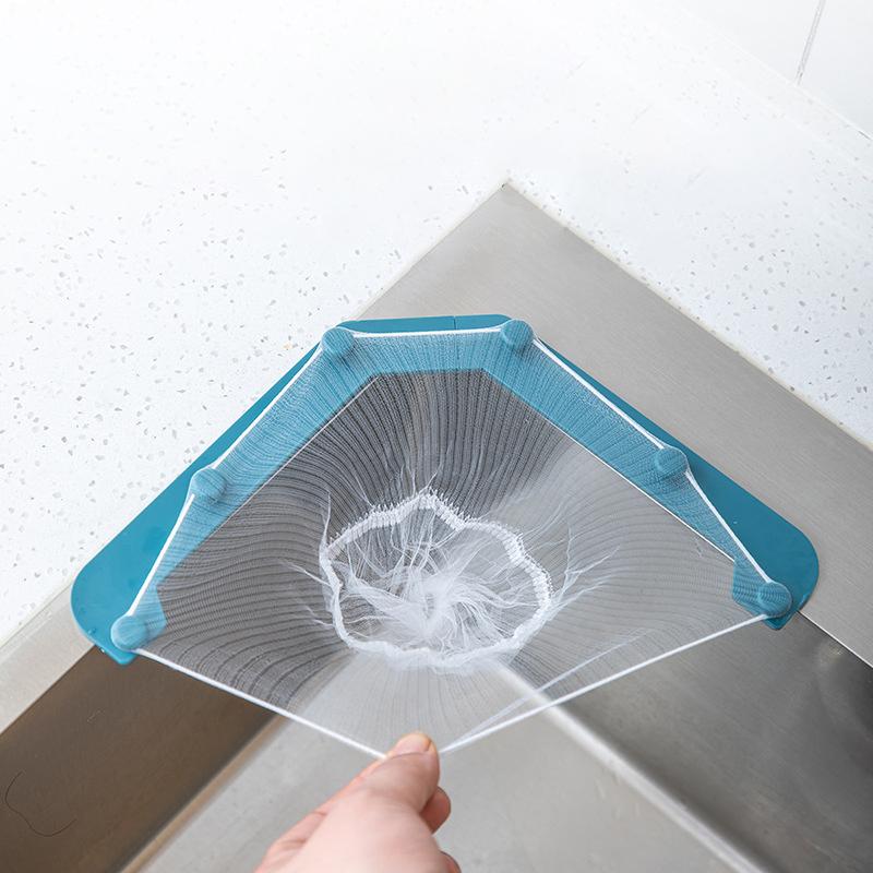 Khay + túi lọc rác bồn rửa nhà bếp LIVING C,  khung tam giác gắn bồn gọn gàng, tiện lợi 6