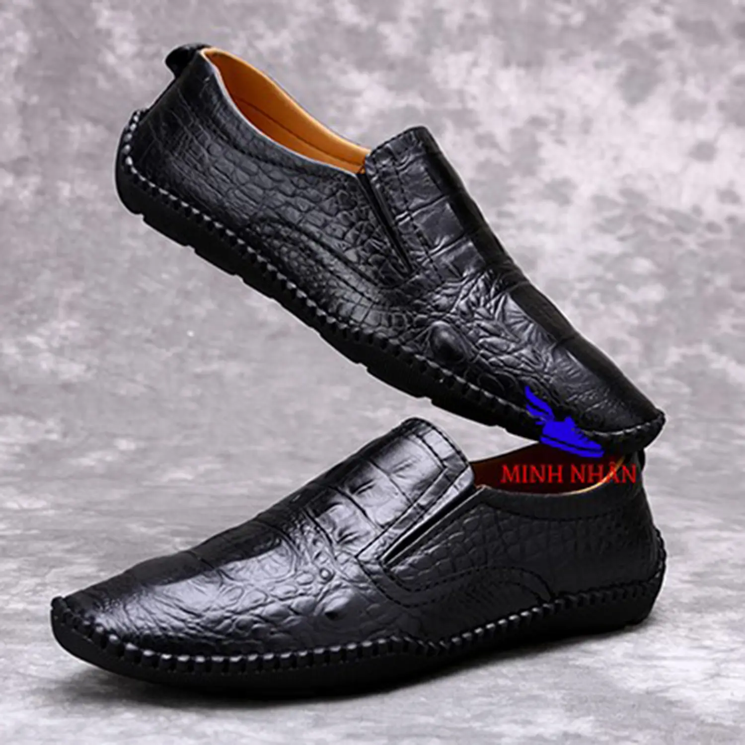 GIÀY LƯỜI NAM DA BÒ CAO CẤP L6 Cao Su Loafer Cao Su Loafer