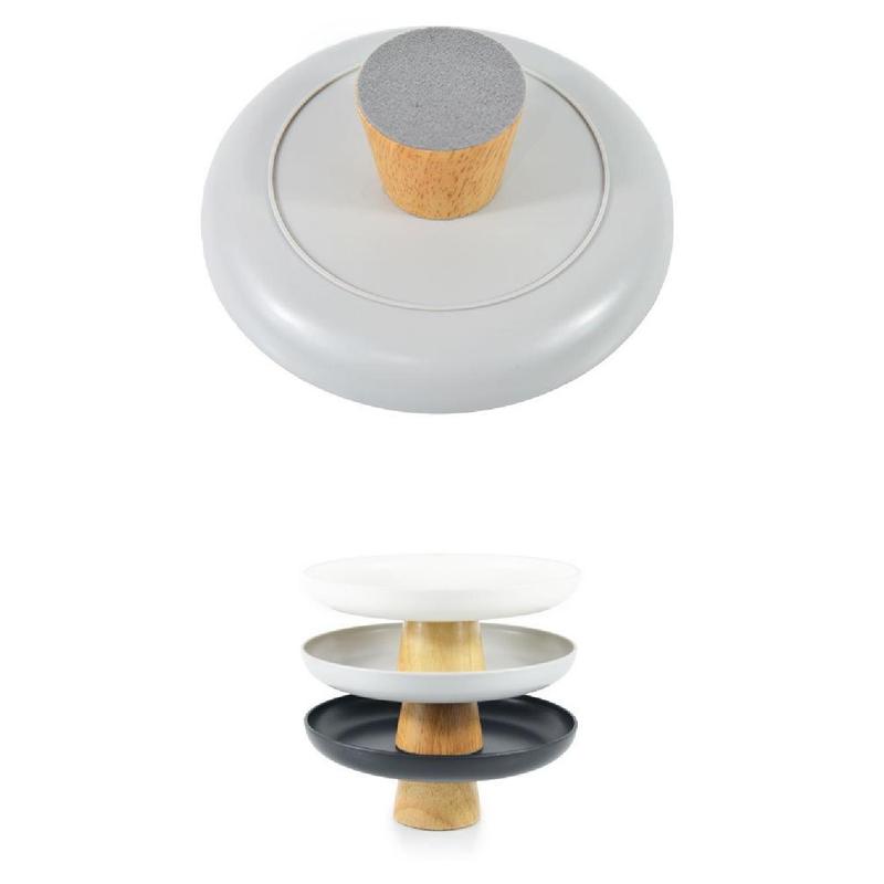 Product Introduction of Home Decoration Plastic High Stand Cake Plate Nordic Style Round Dessert Display Plate Seamless Wooden Base Desktop Storage Tray Bedroom 19