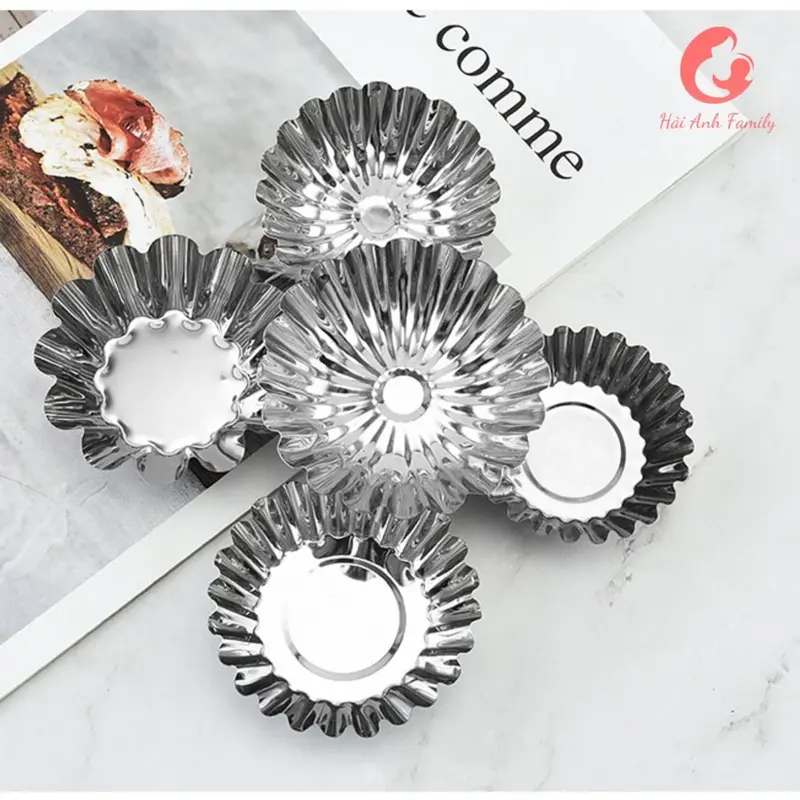 Khuôn Bánh Tart Trứng Lượn Sóng Cao Cấp Rộng 7,2cm 4