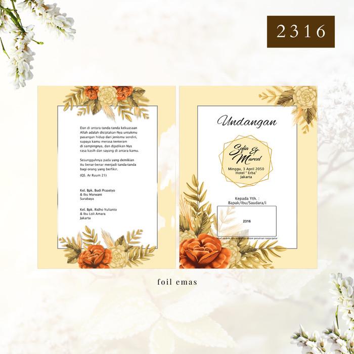 Undangan Pernikahan Kekinian   ERBA  2316 Elegan Modern Paket Lengkap 100 PCS Gratis Label & Plastik - JanjiKita | Default
