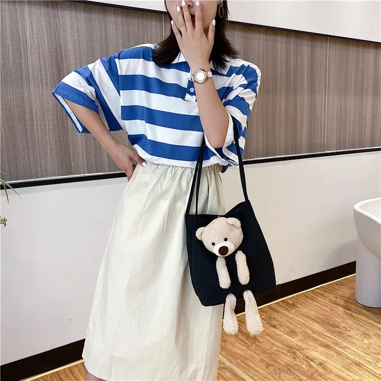 Túi vải canvas,túi xách nữ túi đeo chéo hình gấu siêu dễ thương (SHK123) Không có đánh giá Bag 7
