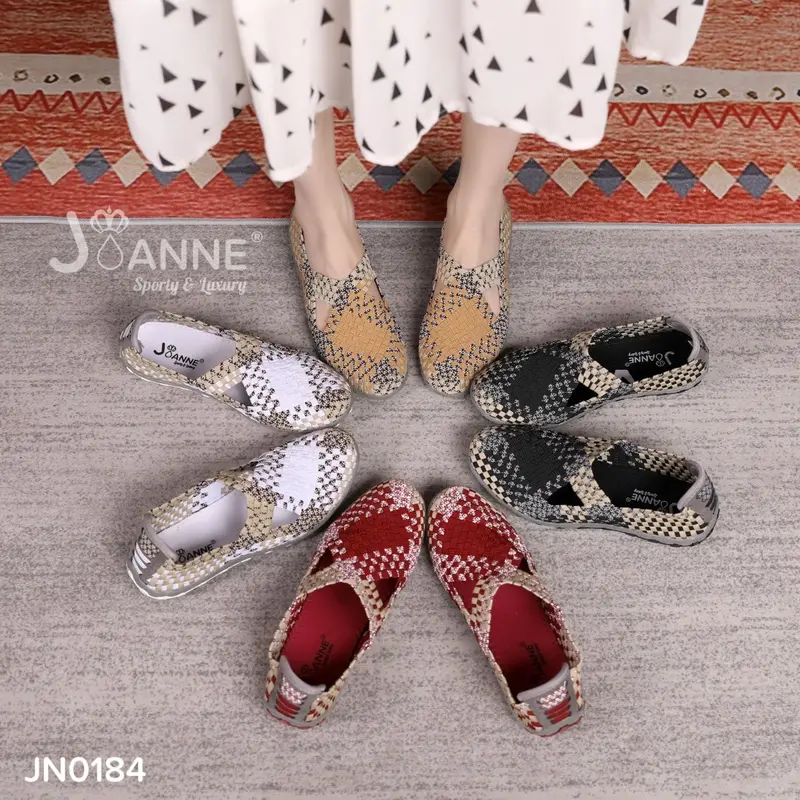 JOANNE Rajut Knit Flats Shoes Wanita #JN0184 2