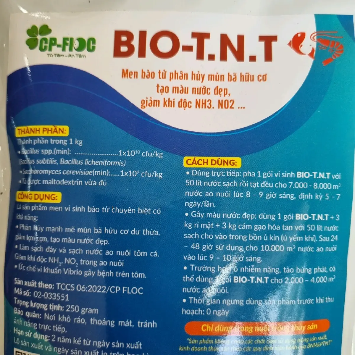 CP FLOC 250 Gram - Hỗ Trợ Làm Sạch Chất Lượng Nước Cho Bể Tôm, Cá