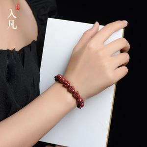 Gelang Kepala Buddha, Bahan Cinnabar, Tahun Zodiak Maitreya Buddha, Gelang Uniseks, Barang Kemas Authentik, Hadiah, Gelang Cinnabar Jewelry Bracelets Bangles