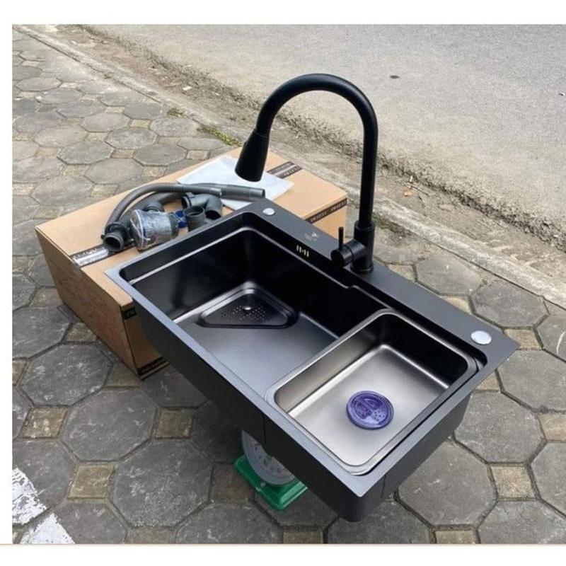 Chậu rửa bát hiển thị nhiệt độ phím đàn bồn rửa chén vòi xả thác. châu vòi âm bàn 5 phím 1