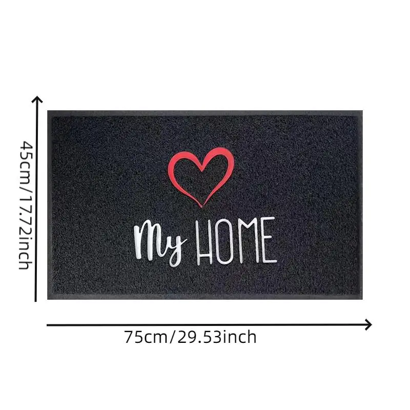 Heart & Letter Pattern Door Mat, 1 Count Non-slip Doormat, Home Decor Front Doormat, Durable Floor Mat for Outdoor, Indoor, Garage, Entryway 1