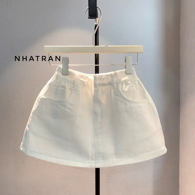 VÁY XÒE BỒNG - Chân váy jean nữ ngắn chất Denim Cotton Women mềm mịn có lót quần bảo hộ CV-306 2
