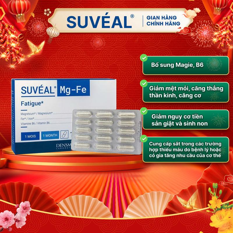 Vitamin Cho Phụ Nữ Suvéal Mg - Fe: Giảm Nghén, Đau Đầu, Mất Ngủ, Chuột Rút