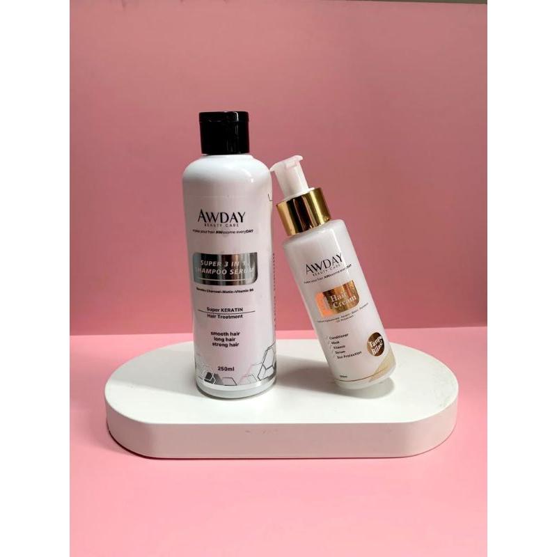 PAKET MURAH AWDAY Shampoo 250ML & Hair Cream TANPA BILAS / Paket HEMAT AWDAY COD BPOM 8