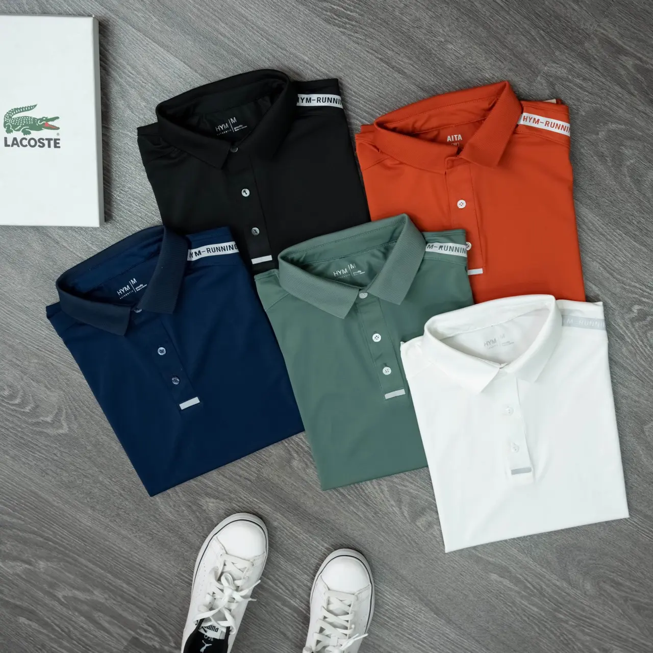 ÁO POLO Nam in phản quang chất liệu poly cá sấu mền mịn, thoáng mát, thấm hút mồ hôi Menswear Có Cổ