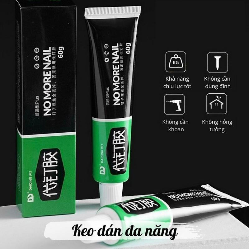 Combo 4 Tuýp Keo Siêu Dính No More Nail 60g, Keo Siêu Dán Tường Dán Kim loại Gỗ Nhựa Chống Thấm Nước Chịu Nhiệt