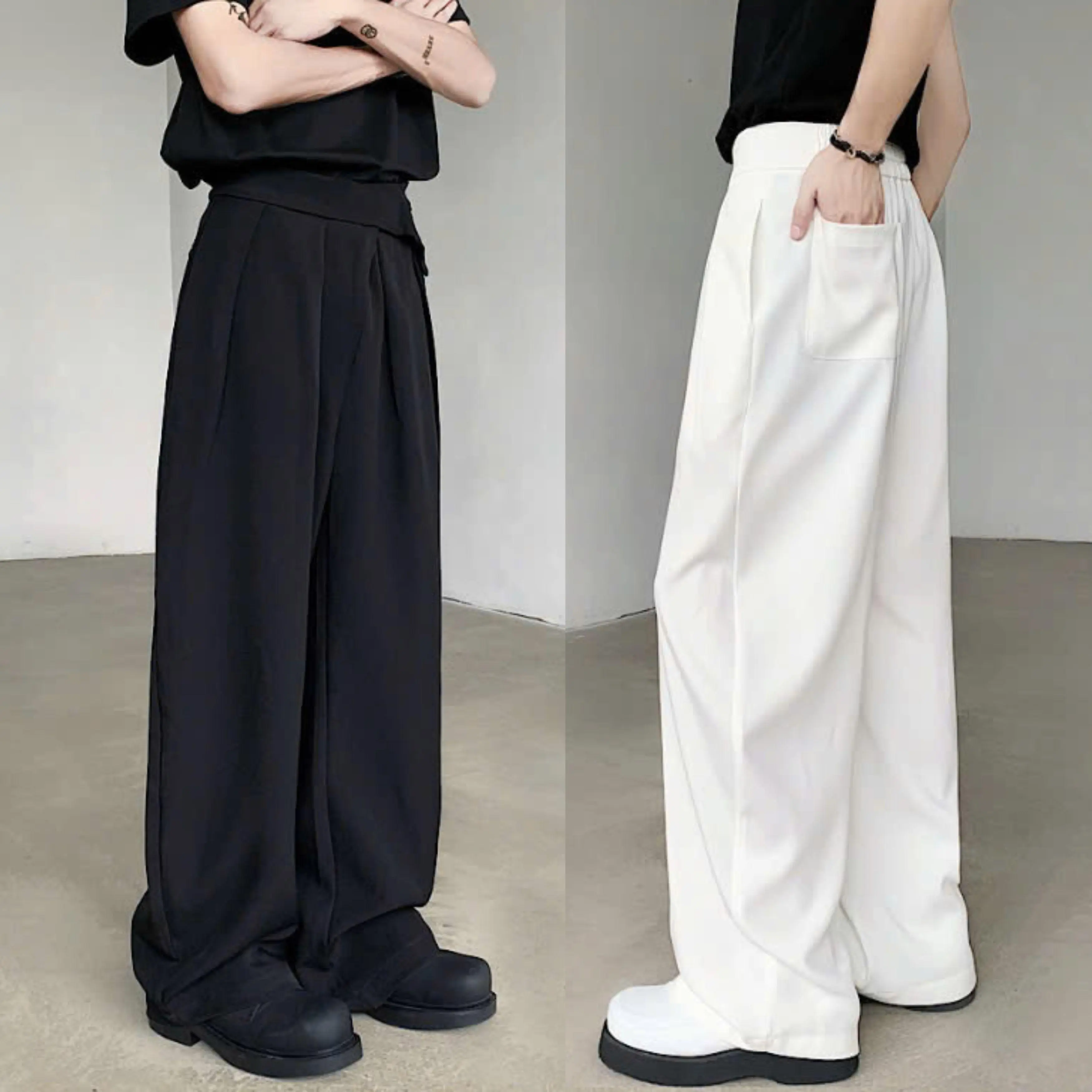 Quần tây ống rộng dáng suông CIMI form Unisex Nam Nữ thiết kế băng gai - ZooZoo