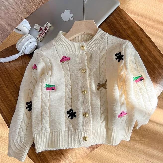  Áo Khoác Len Cardigan Cho Bé Gái Áo Len Trẻ Em Mùa Xuân Mới  Mùa Xuân Cho Bé Gái 