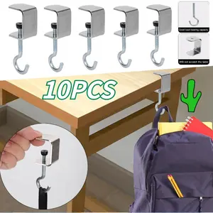 10PCS Portabe Klip Gantungan Tas Meja / Hook Kait Gantungan Tas Meja Bag/ Gantungan Tas Anti Kotor Dapat Di Lipat Serbaguna