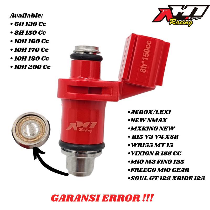 (BISA COD) INJECTOR INJEKTOR AH1 RACING WR 155 NEW NMAX AEROX OLD AEROX NEW LEXI MIO M3 NEW MXKING NEW R15 VVA VIXION R VVA XSR MT15 GARANSI 6 8 10 HOLE 150 160 170 180 200 CC INJEKTOR RACING 2