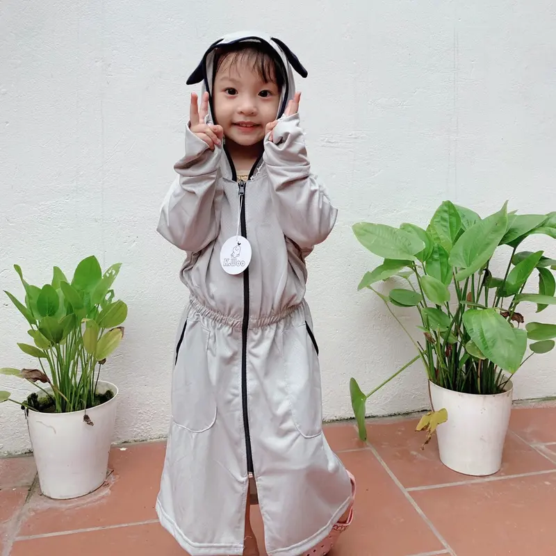 [9-32kg] Áo chống nắng toàn thân, tặng kèm khaaur trang,có tai thỏ siêu yêu cho bé, chất liệu Aircool thông hơi, thoáng mát, mềm mịn, co dãn 4 chiều . Sport Trang Phục Kids 5