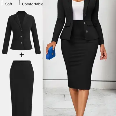 Business attire black skirt best sale