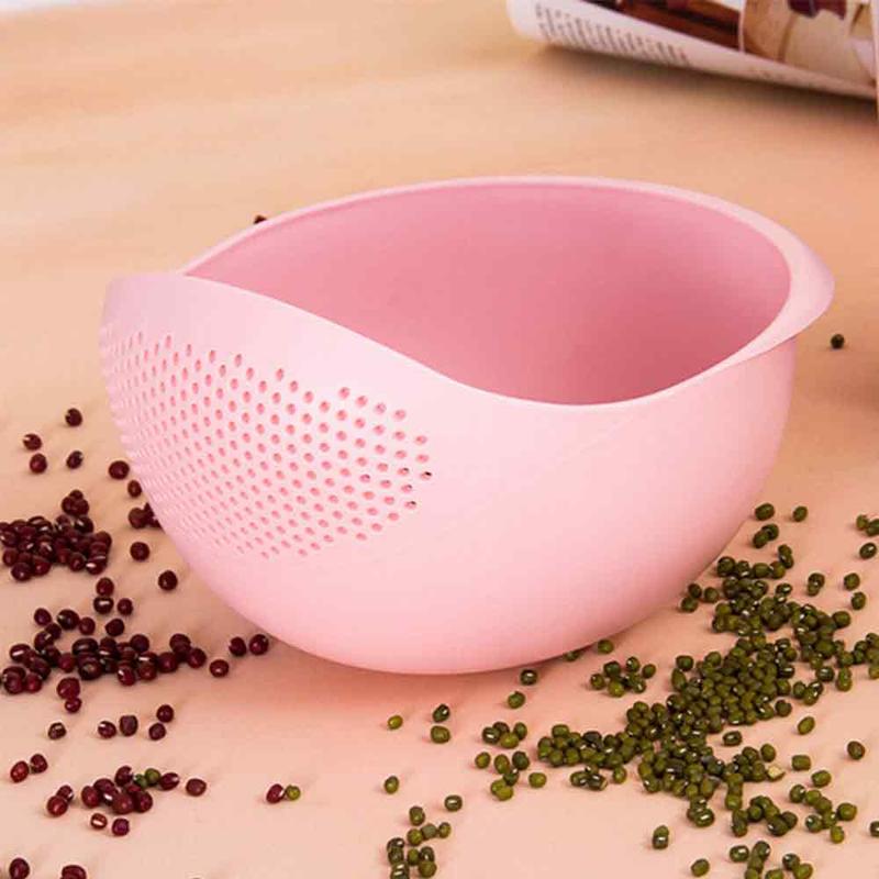 Rice Washing Drain Basket, 1 Count Round Multifunctional Fruit & Vegetable Drainage Colander, Household Rice Filter For Kitchen 3