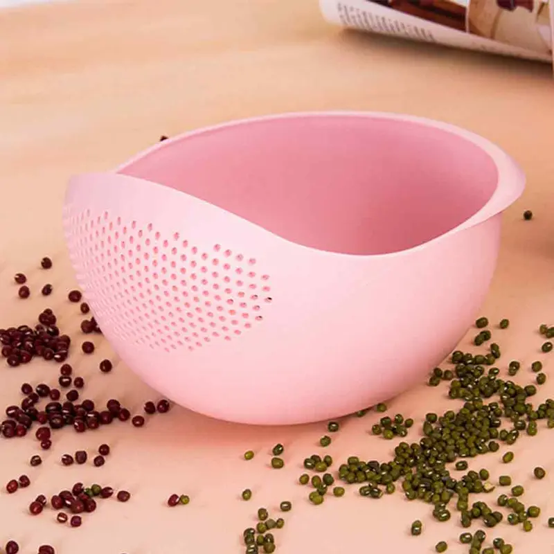 Rice Washing Drain Basket, 1 Count Round Multifunctional Fruit & Vegetable Drainage Colander, Household Rice Filter For Kitchen 3