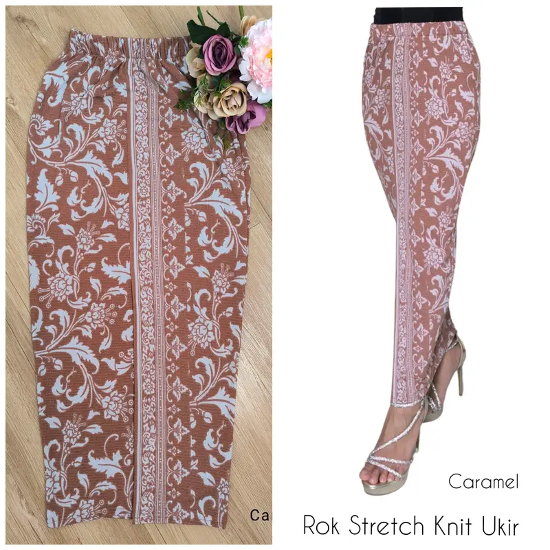 ROK KNIT STRETCH MOTIF UKIR Bawahan Kebaya Cantik 3