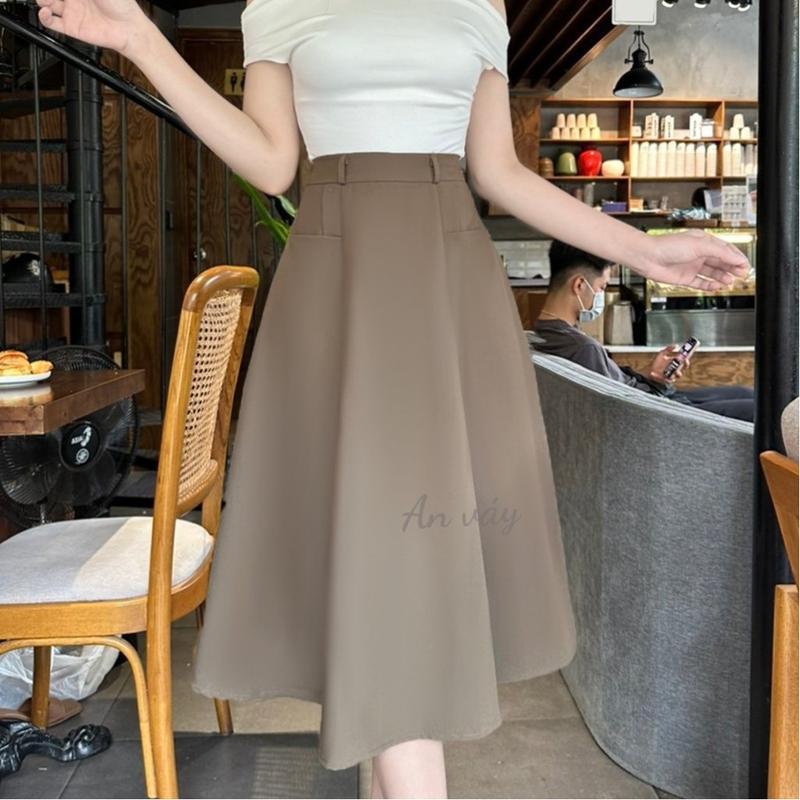 CVX-44 CHÂN VÁY XÒE CÓ TÚI HỘP TRƯỚC 72cm Chân váy công sở chân váy xòe