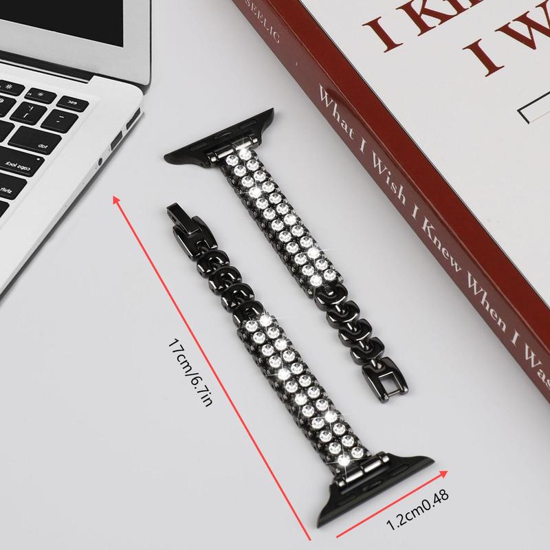 Rhinestone Decor Watch Band, Watch Band for Apple Watch, Smart Watch Accessories for Women & Men, Compatible with Apple Watch Series, Wearable 1
