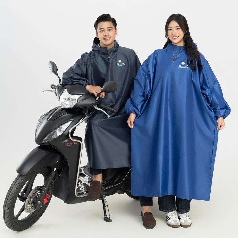 Áo mưa ích kỷ Sơn Thủy kích thước tiêu chuẩn dành cho người cao dưới 1m60 vải tráng nhựa PVC vân tổ ong