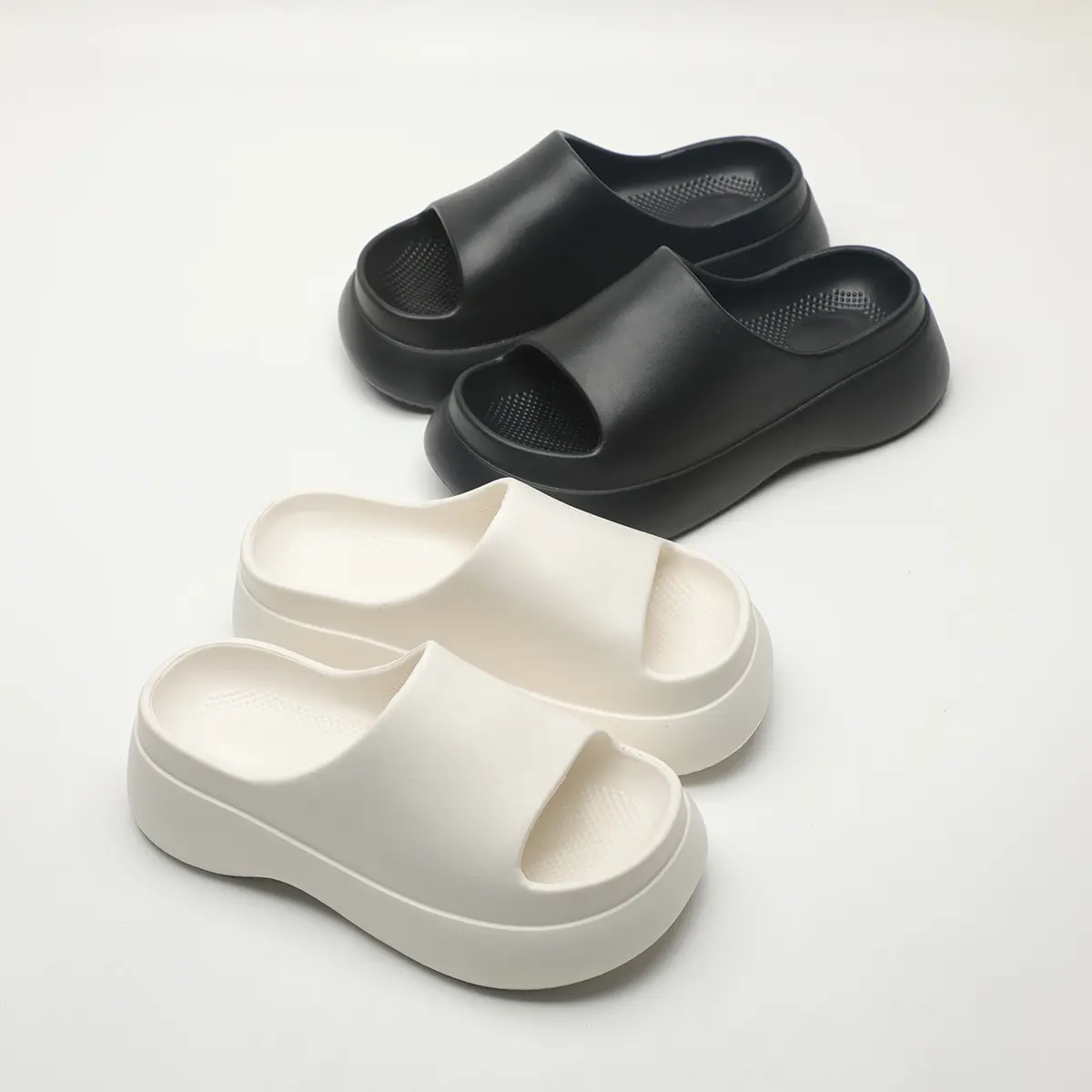 Platform Slippers Women's Summer Outdoor Wear 2024 New Non-Slip Deodorant Interior Home Word Black Slippers Shoes Girl Footwear